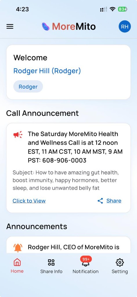 MoreMito mobile app